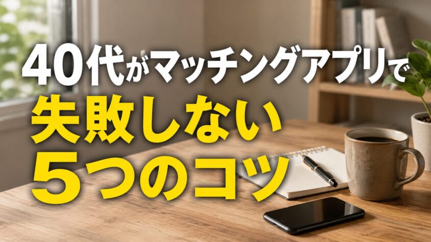 40代がマッチングアプリで失敗しないための5つのコツ