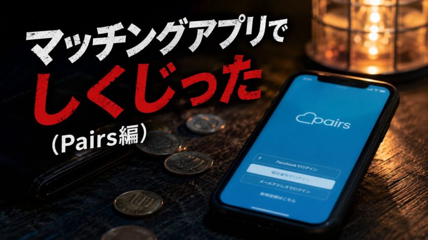 マッチングアプリで「しくじった」話(Pairs編)