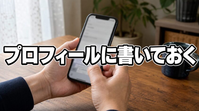 プロフィールに書いておく